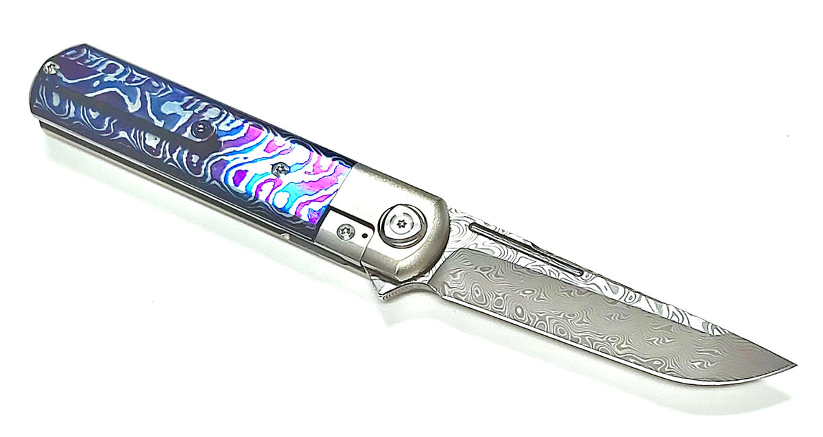 # ** ALMOST GONE ** Liong Mah - T-1 TANTO - M390 Blade - Mokuti - Fat Carbon - Titanium Handles - LIMITED EDITION