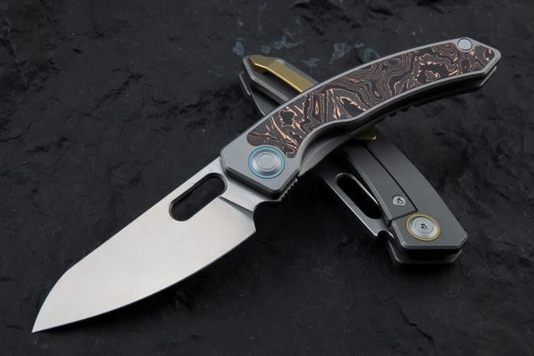 # ** ALMOST GONE ** MAXACE BLACK MIRROR 2 - S90V BLADE - COPPER CARBON FIBER INLAYS - True Talon