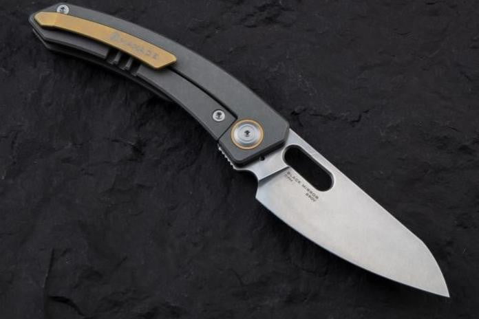 # ** ALMOST GONE ** MAXACE BLACK MIRROR 2 - S90V BLADE - COPPER CARBON FIBER INLAYS - True Talon