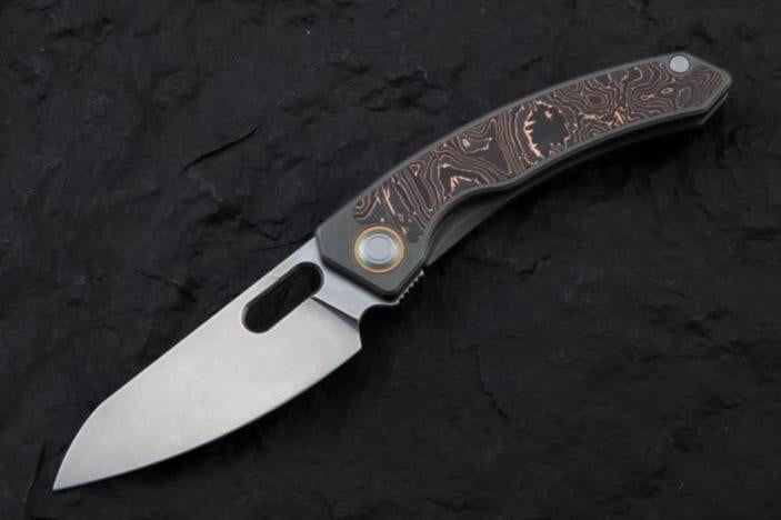 # ** ALMOST GONE ** MAXACE BLACK MIRROR 2 - S90V BLADE - COPPER CARBON FIBER INLAYS - True Talon