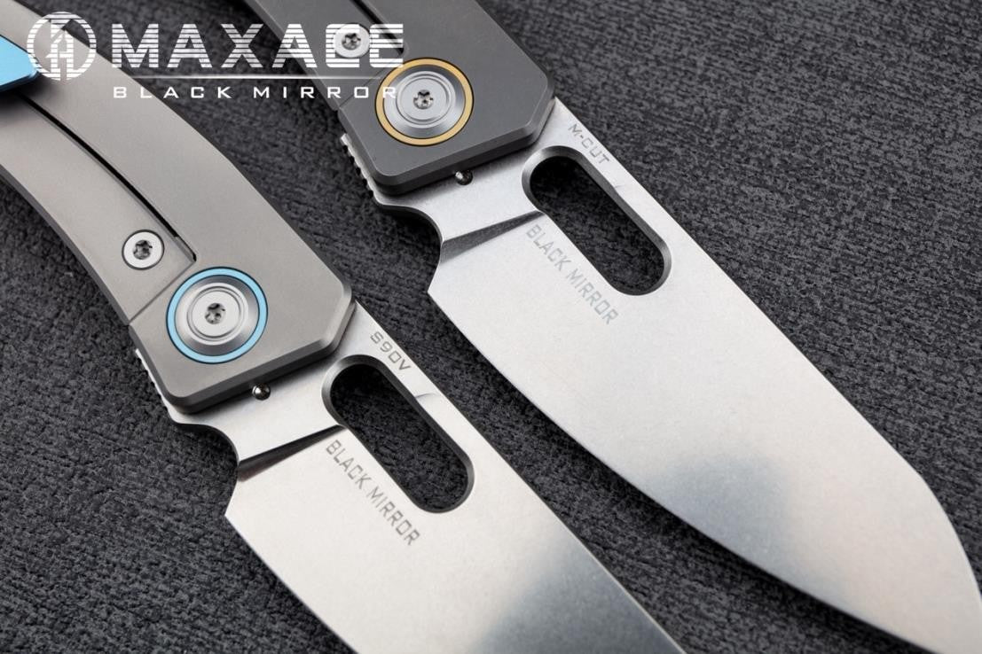 # ** ALMOST GONE ** MAXACE BLACK MIRROR 3 - UPGRADED TO S90V OR MAGNACUT BLADE - CARBON FIBER INLAYS