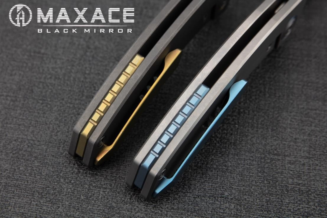 # ** ALMOST GONE ** MAXACE BLACK MIRROR 3 - UPGRADED TO S90V OR MAGNACUT BLADE - CARBON FIBER INLAYS