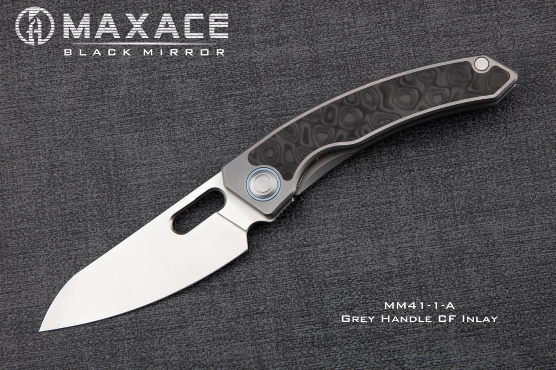 # ** ALMOST GONE ** MAXACE BLACK MIRROR 3 - UPGRADED TO S90V OR MAGNACUT BLADE - CARBON FIBER INLAYS