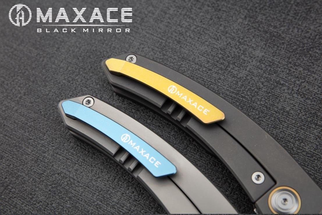 # ** ALMOST GONE ** MAXACE BLACK MIRROR 3 - UPGRADED TO S90V OR MAGNACUT BLADE - CARBON FIBER INLAYS