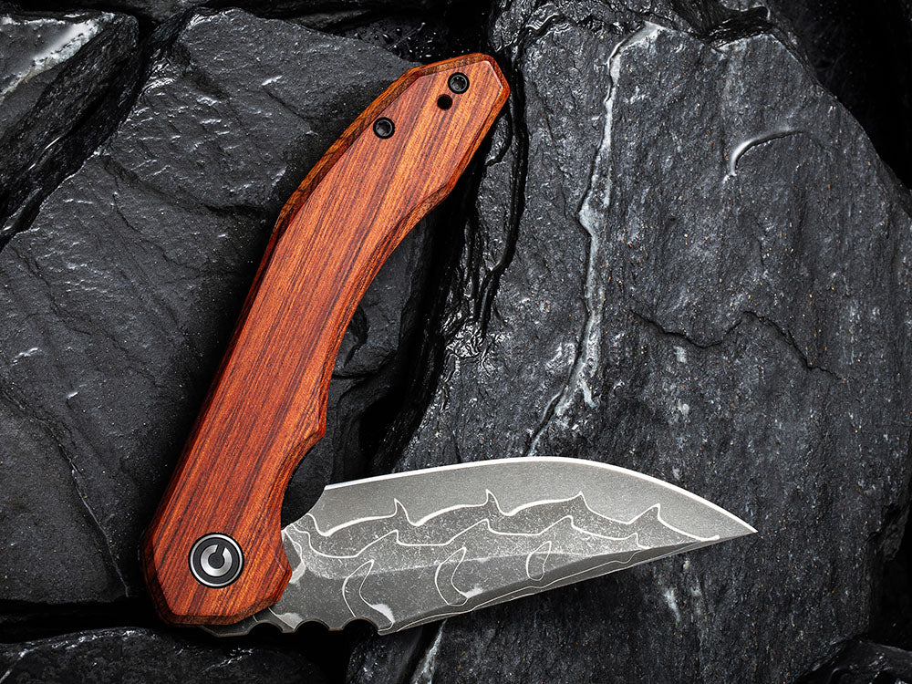 # ** HERE NOW ** CIVIVI - C23050 - BLUETICK - 14C28N or Damascus BLADE - NEW DAMASCUS MODEL