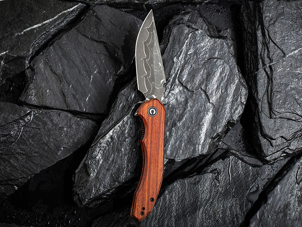 # ** HERE NOW ** CIVIVI - C23050 - BLUETICK - 14C28N or Damascus BLADE - NEW DAMASCUS MODEL
