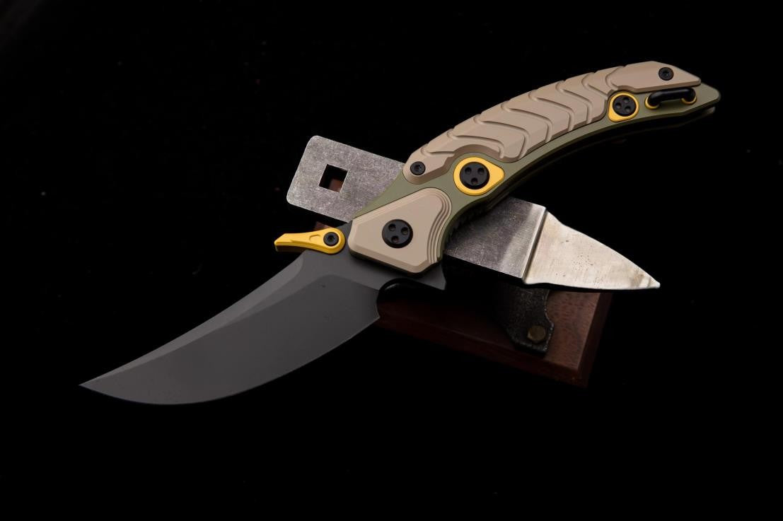 # ** ALMOST GONE ** Maxace DRAGON KNIGHT - Big 4.13 inch M398 Blade - Cerakote Handles n 3 Color Combinations