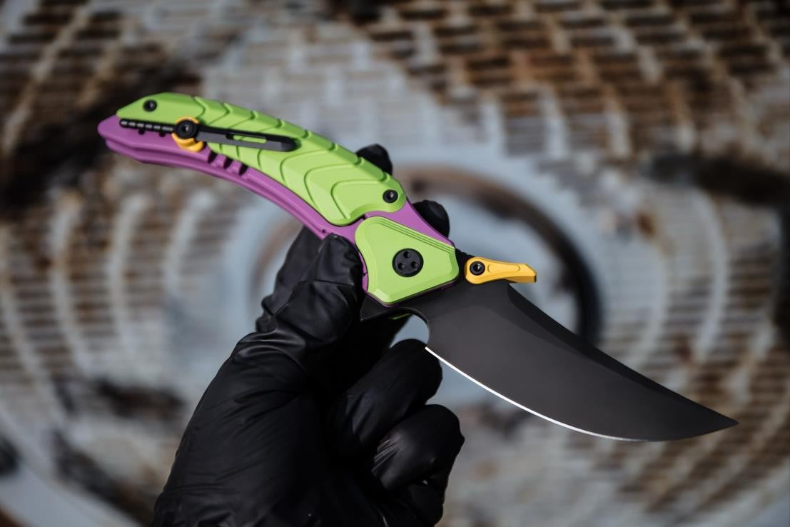 # ** ALMOST GONE ** Maxace DRAGON KNIGHT - Big 4.13 inch M398 Blade - Cerakote Handles n 3 Color Combinations