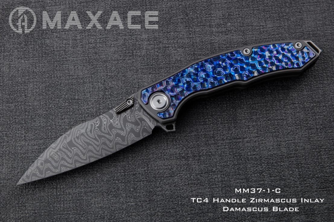 # ** ALMOST GONE ** MAXACE HALICTUS 3.0 - 3.9 INCH M390 BLADE - ZIRCUTI OR ZIRCONIUM HANDLE