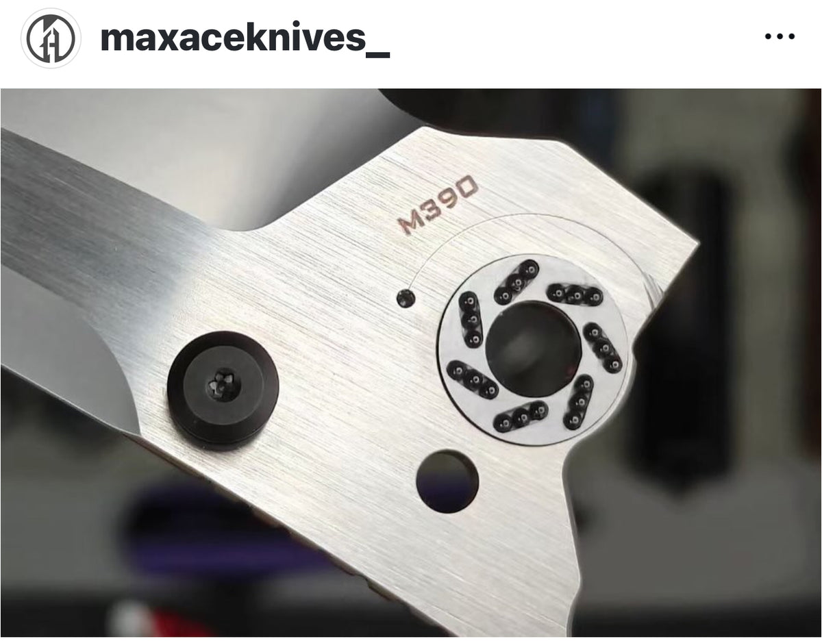 # ** ALMOST GONE ** Maxace BLACKLIGHT - Big 5.7 inch M390 or Damascus Blades - CUSTOM MULTI ROW BEARINGS