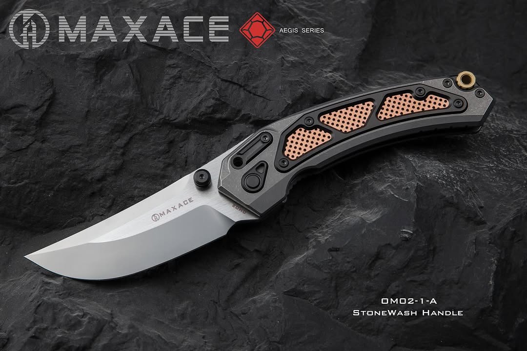 # ** ALMOST GONE ** Maxace BLACKLIGHT - Big 5.7 inch M390 or Damascus Blades - CUSTOM MULTI ROW BEARINGS