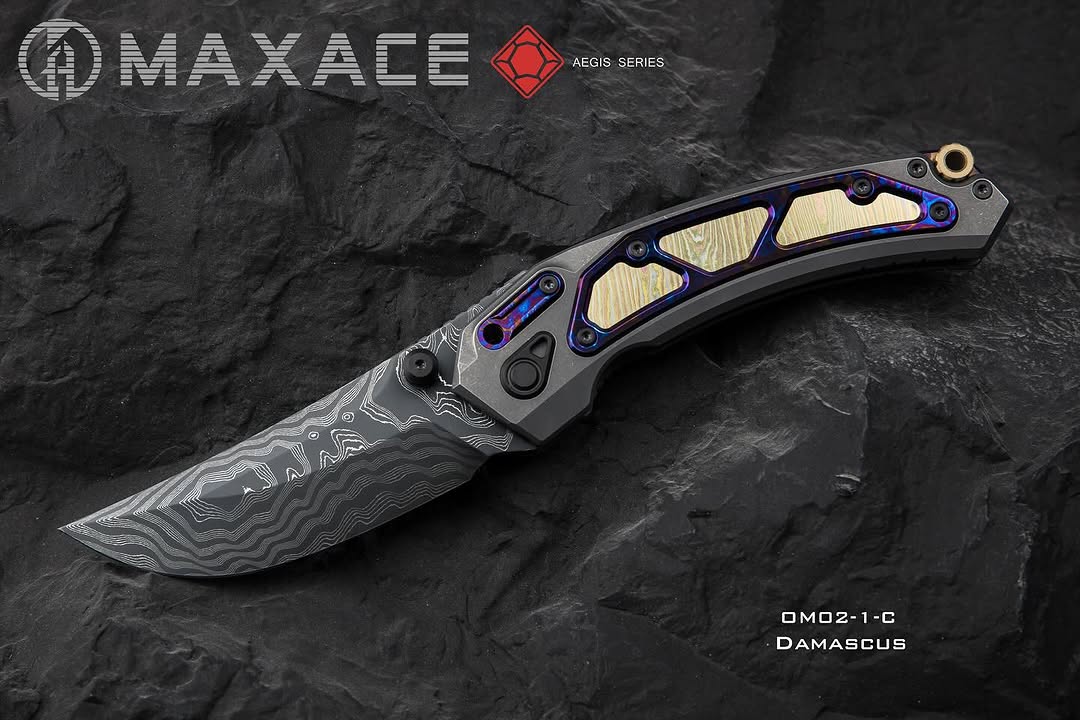 # ** ALMOST GONE ** Maxace BLACKLIGHT - Big 5.7 inch M390 or Damascus Blades - CUSTOM MULTI ROW BEARINGS