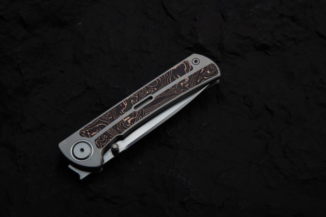 MAXACE PEREGRINE - ZDP189 BLADE - BRONZE PHOSPHOR WASHERS - CARBON FIBER