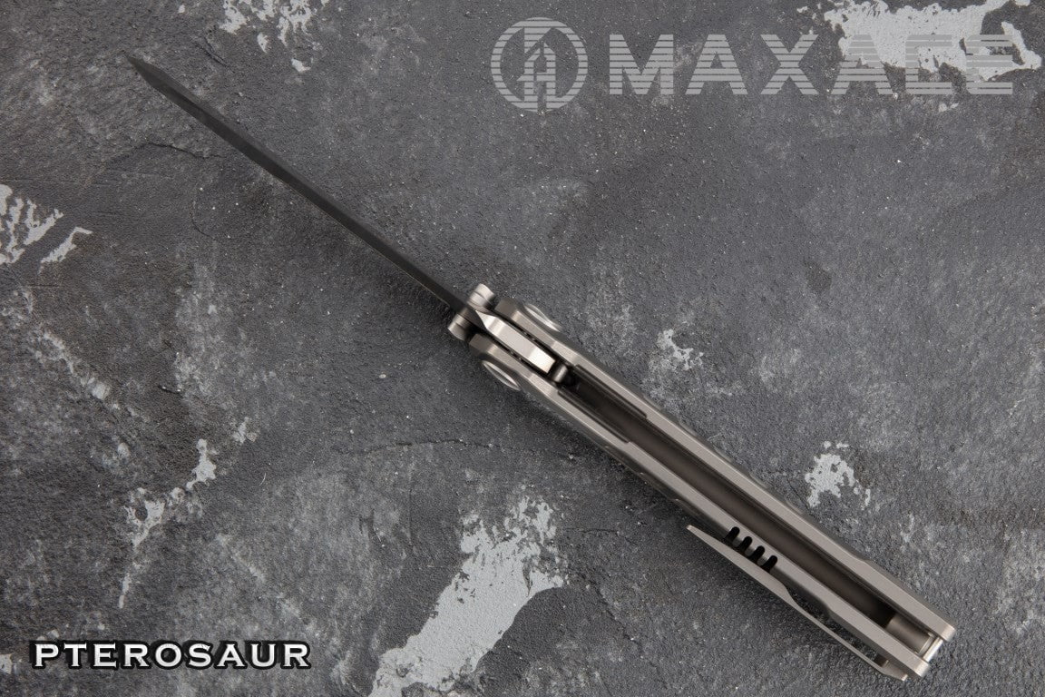 # ** BACK AGAIN ** MAXACE PTEROSAUR - M390 BLADE - GREY OR STONEWASH TITANIUM - True Talon