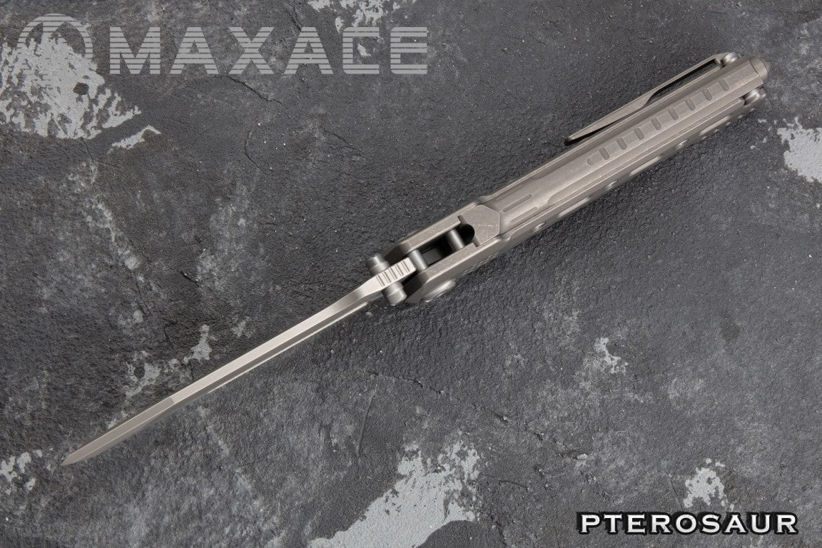 # ** BACK AGAIN ** MAXACE PTEROSAUR - M390 BLADE - GREY OR STONEWASH TITANIUM - True Talon