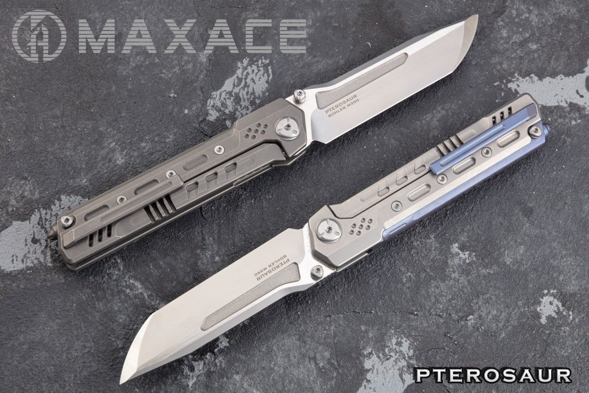 # ** BACK AGAIN ** MAXACE PTEROSAUR - M390 BLADE - GREY OR STONEWASH TITANIUM - True Talon