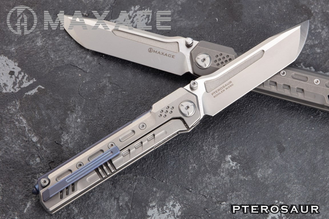 # ** BACK AGAIN ** MAXACE PTEROSAUR - M390 BLADE - GREY OR STONEWASH TITANIUM - True Talon