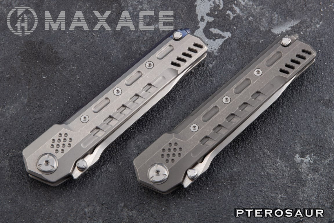 # ** BACK AGAIN ** MAXACE PTEROSAUR - M390 BLADE - GREY OR STONEWASH TITANIUM - True Talon