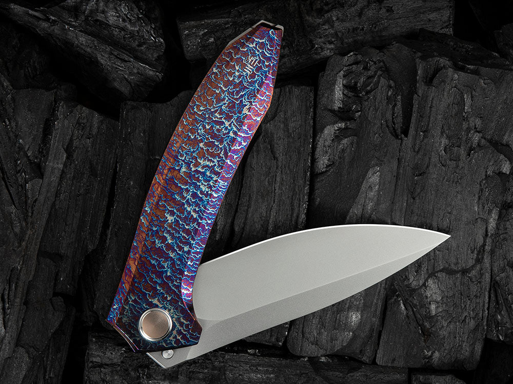 # ** HERE NOW ** - WE Knives - WE23070 ACCUMINAL - 3.98 INCH VANAX Blade - Titanium Handle