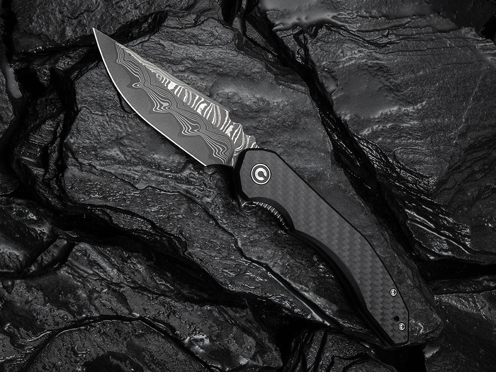 # ** HERE NOW ** CIVIVI - C23050 - BLUETICK - 14C28N or Damascus BLADE - NEW DAMASCUS MODEL