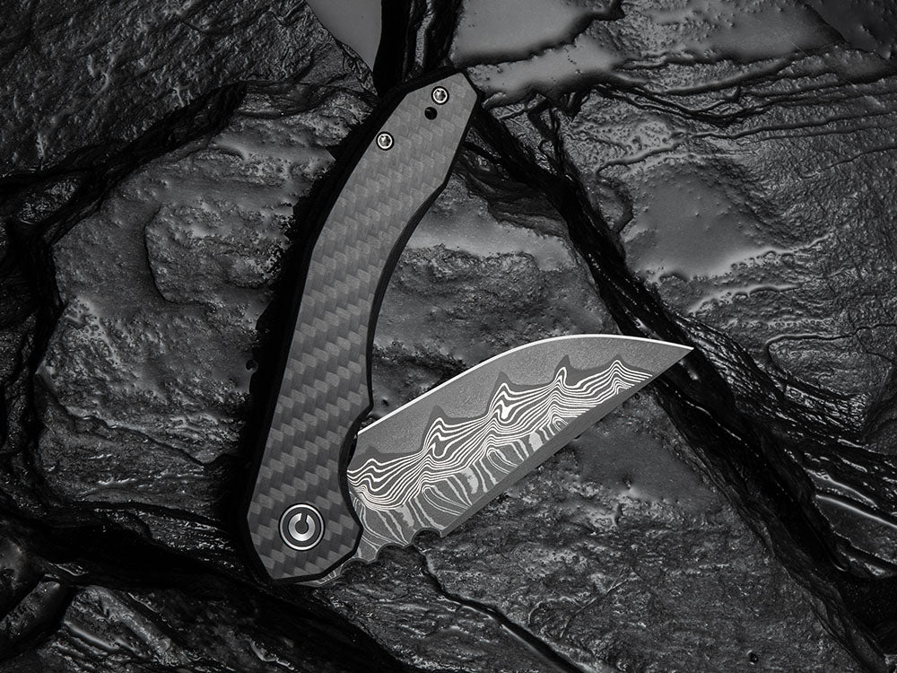 # ** HERE NOW ** CIVIVI - C23050 - BLUETICK - 14C28N or Damascus BLADE - NEW DAMASCUS MODEL