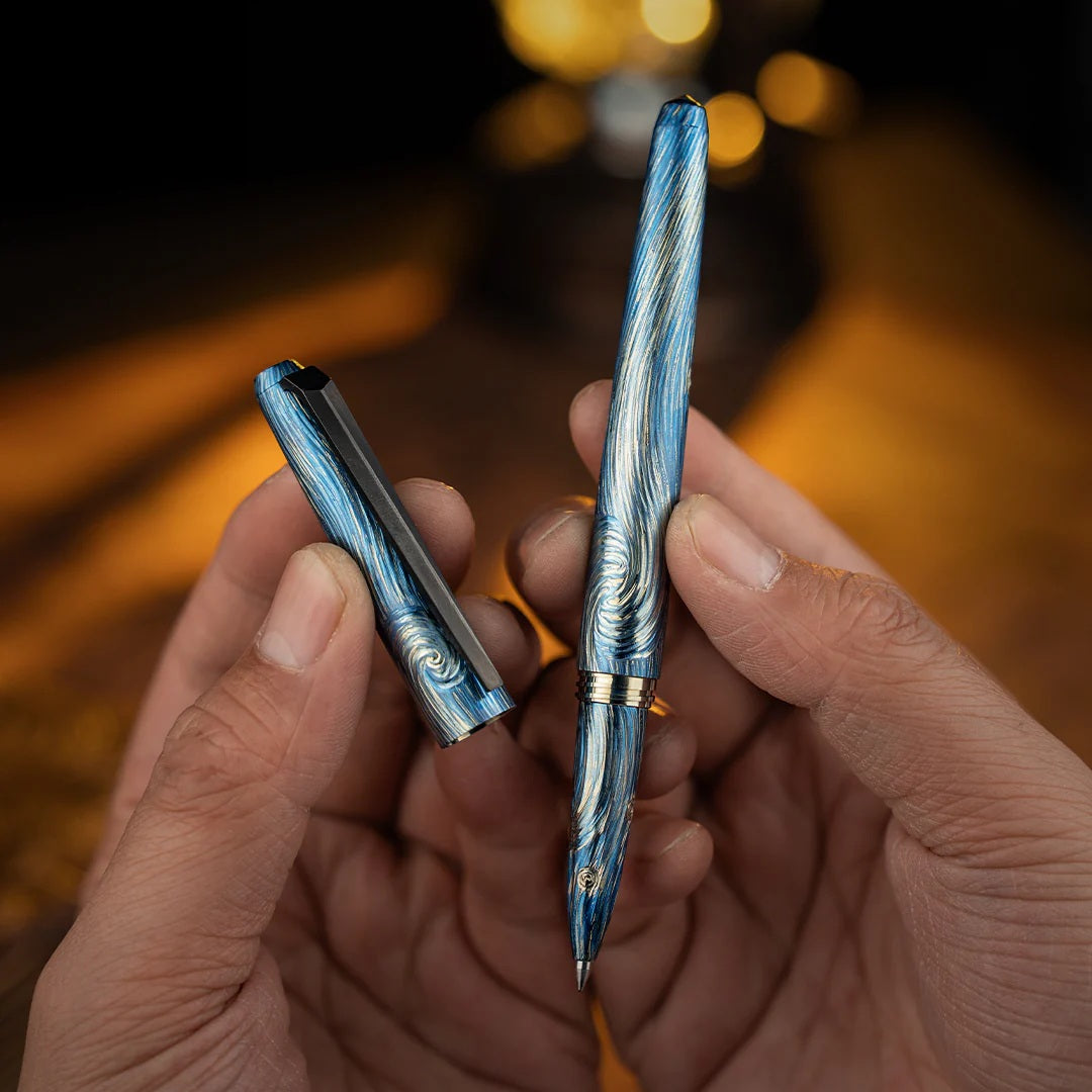 # ** ALMOST GONE ** HAND CARVED TITANIUM PEN - HAND FINISHED TITANIUM PEN