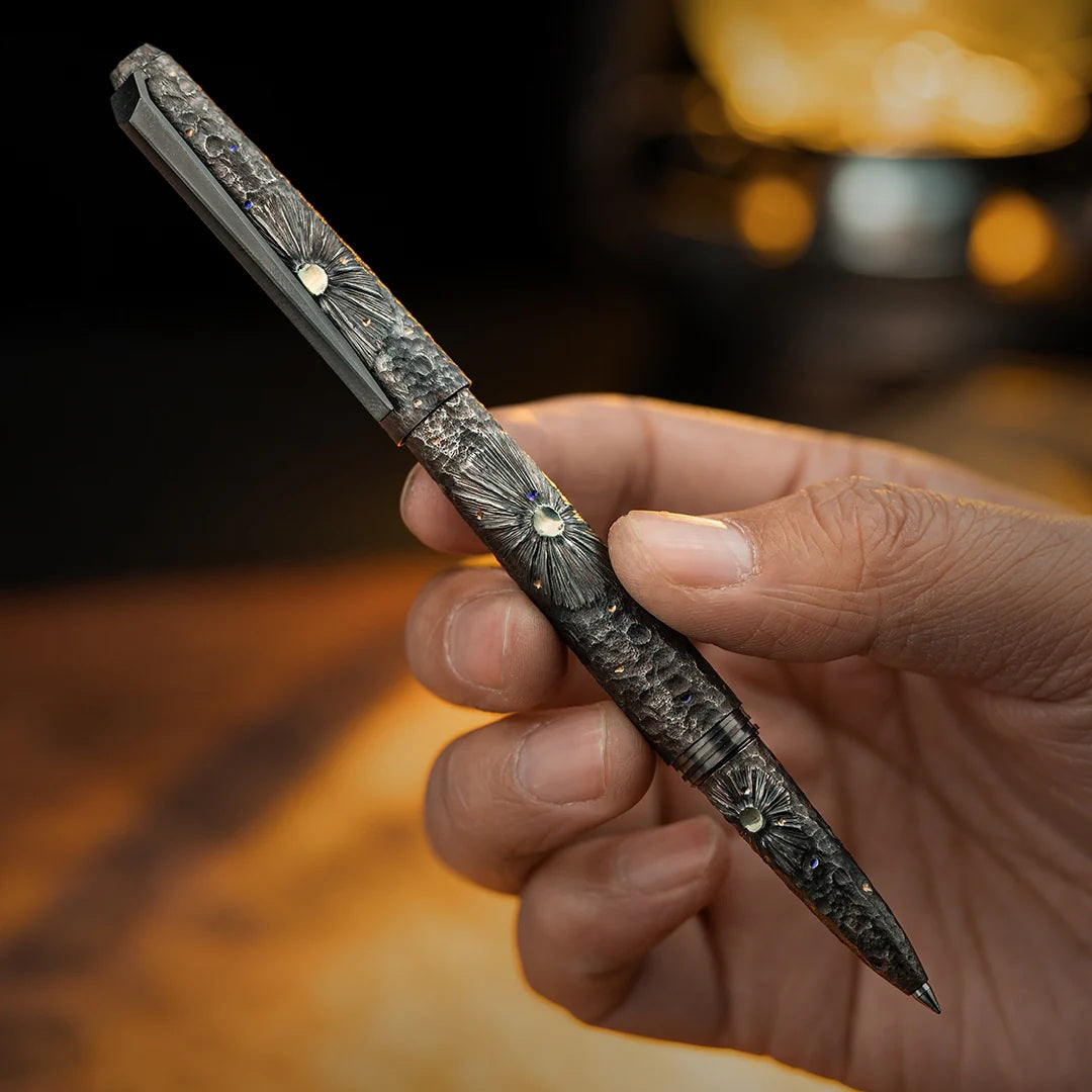 # ** ALMOST GONE ** HAND CARVED TITANIUM PEN - HAND FINISHED TITANIUM PEN