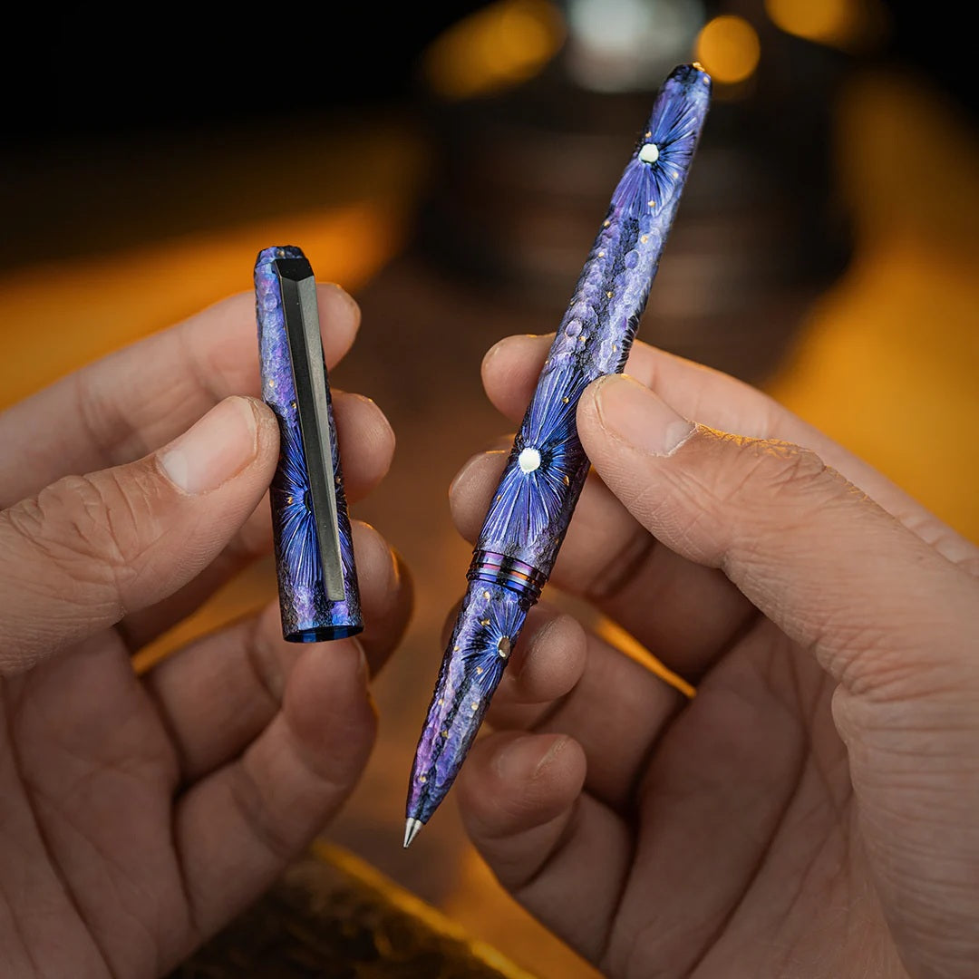 # ** ALMOST GONE ** HAND CARVED TITANIUM PEN - HAND FINISHED TITANIUM PEN