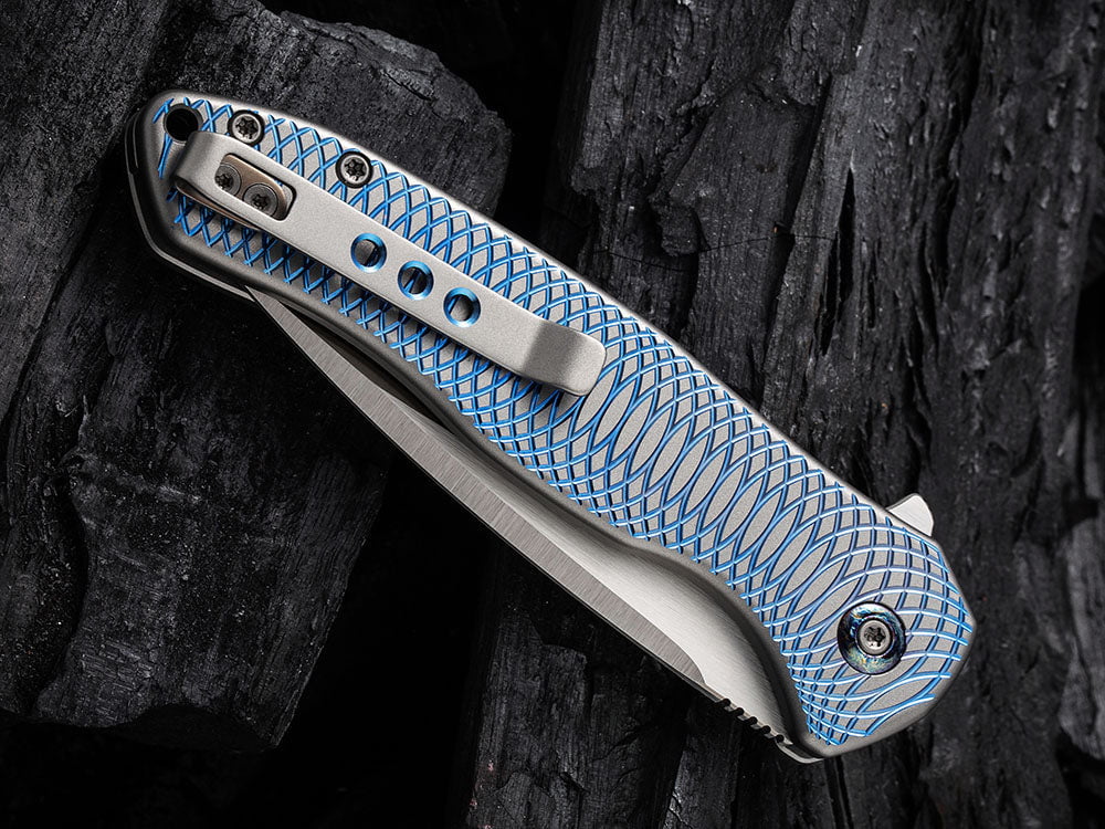 # ** HERE NOW ** WE Knife - WE19002 KITEFIN - Button Lock - 20CV Blade - Carbon Fiber & Titanium Handle - True Talon