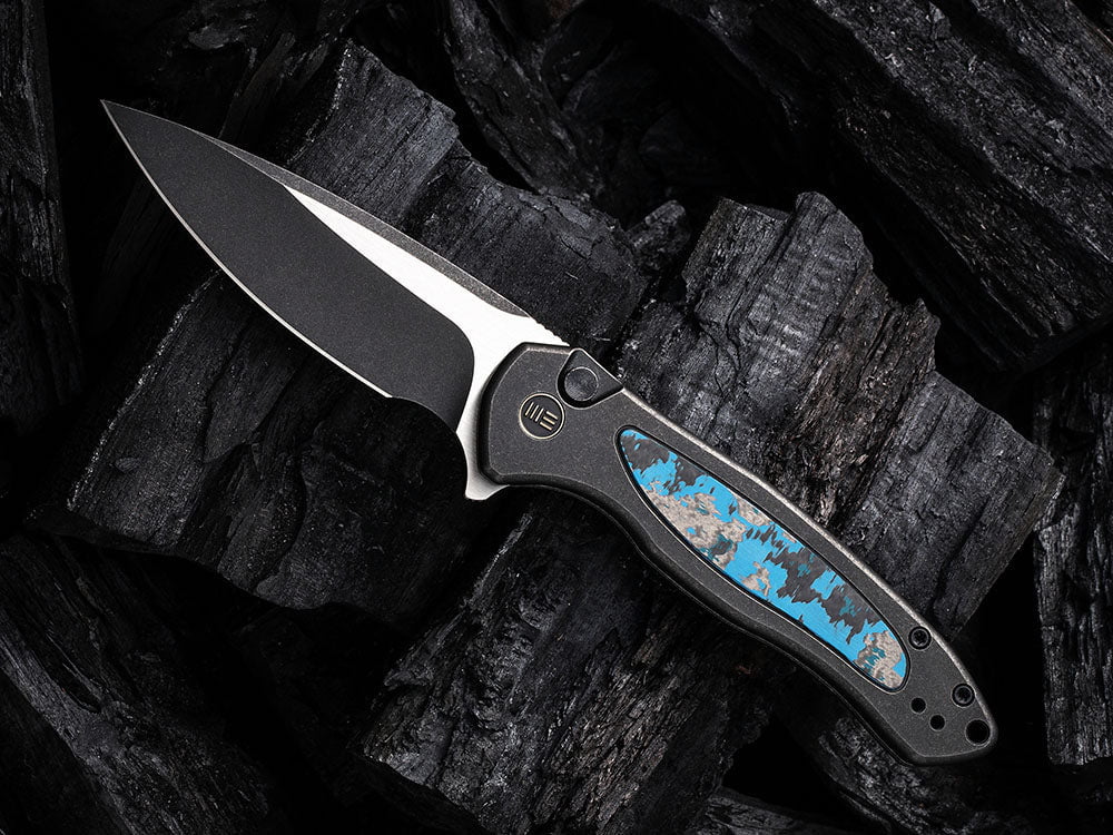 # ** HERE NOW ** WE Knife - WE19002 KITEFIN - Button Lock - 20CV Blade - Carbon Fiber & Titanium Handle - True Talon