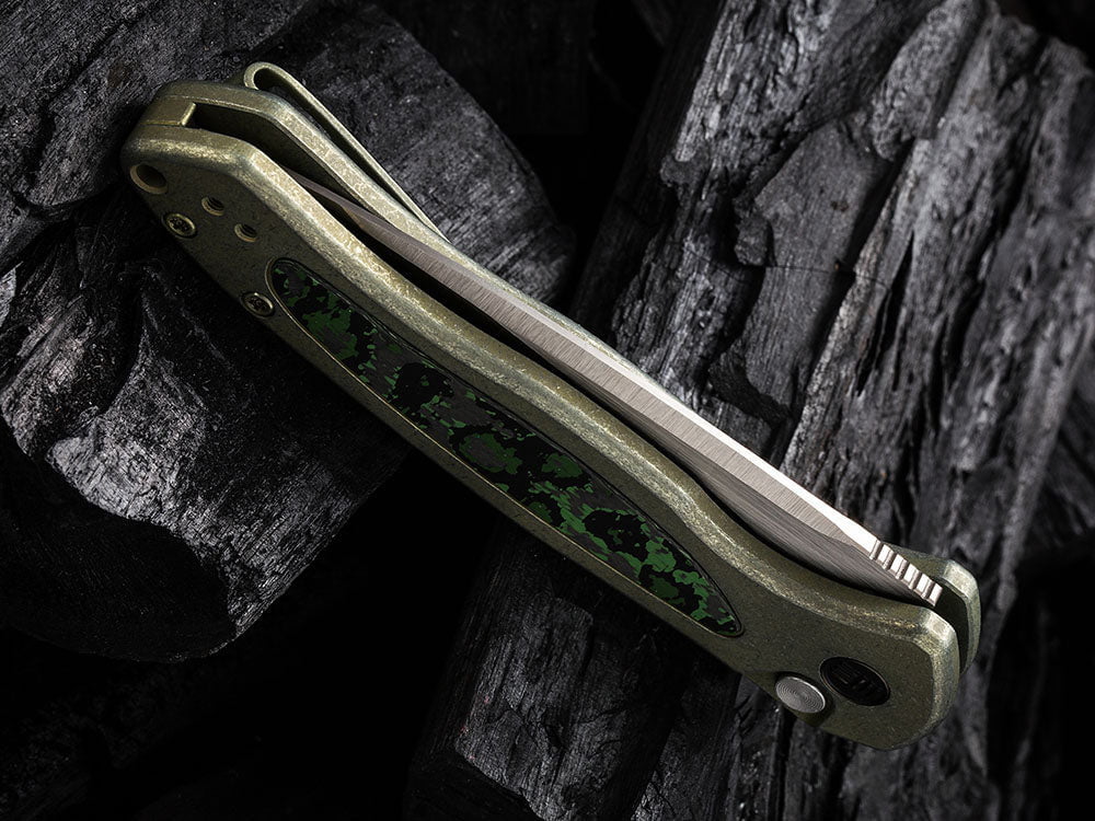 # ** HERE NOW ** WE Knife - WE19002 KITEFIN - Button Lock - 20CV Blade - Carbon Fiber & Titanium Handle - True Talon