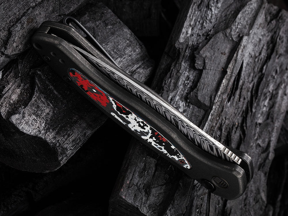 # ** HERE NOW ** WE Knife - WE19002 KITEFIN - Button Lock - 20CV Blade - Carbon Fiber & Titanium Handle - True Talon