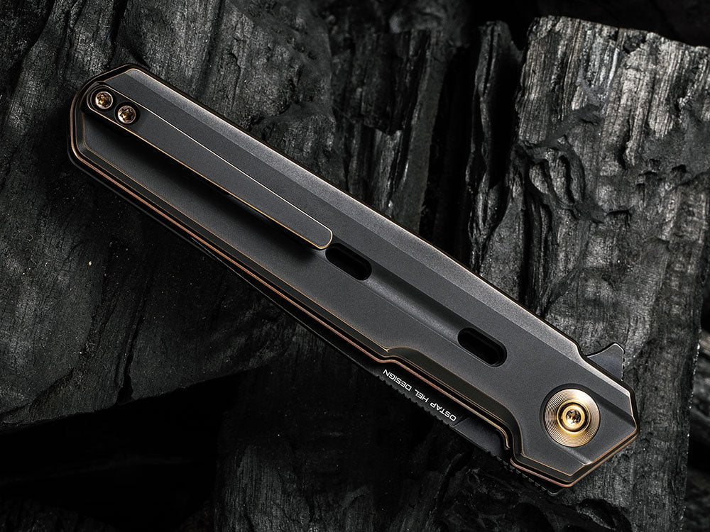 # ** HERE NOW ** WE Knife - WE22026 NAVO - 20CV Blade - Titanium Handle - OSTAP HEL DESIGN - True Talon