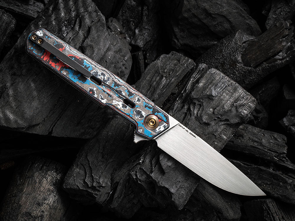 # ** HERE NOW ** WE Knife - WE22026 NAVO - 20CV Blade - Titanium Handle - OSTAP HEL DESIGN - True Talon