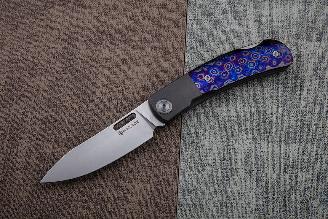 # ** COMING SOON ** MAXACE BEETLE 2.0 - MAGNACUT BLADE - SILVER CARBON FIBER - BONE ZIRCU-TI INLAYS - LOCK BACK - True Talon