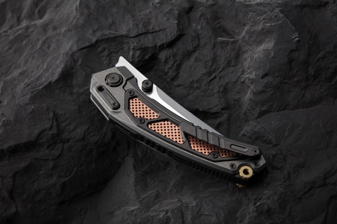 # ** ALMOST GONE ** Maxace BLACKLIGHT - Big 5.7 inch M390 or Damascus Blades - CUSTOM MULTI ROW BEARINGS