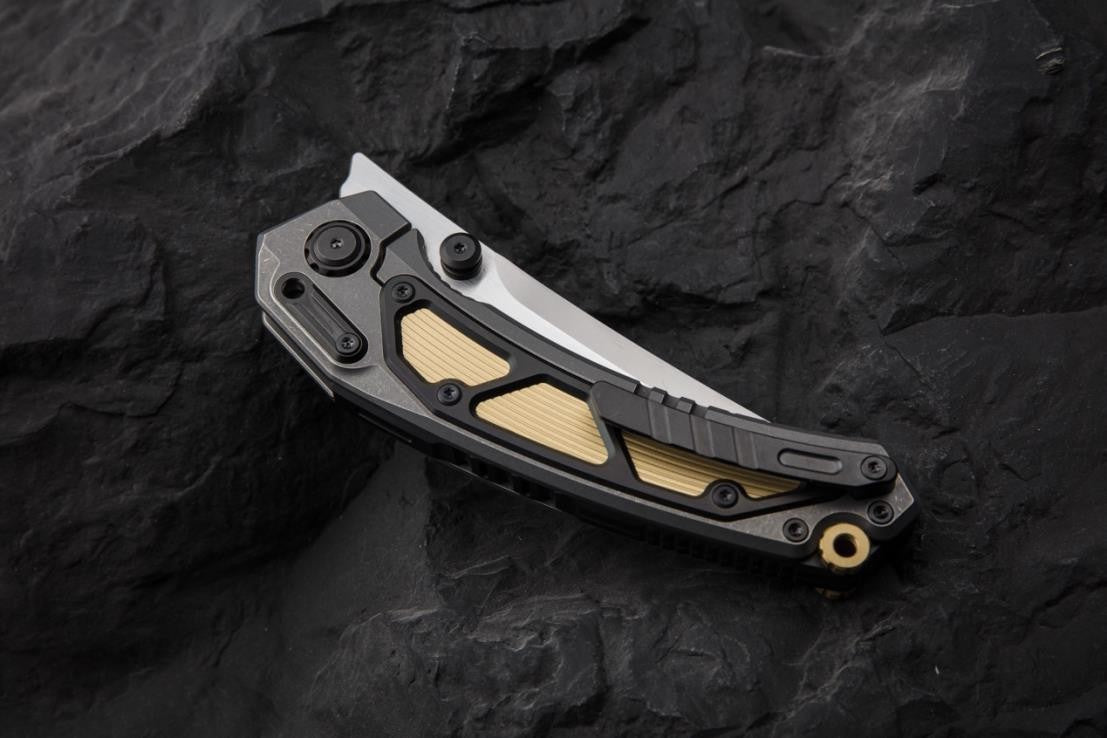 # ** ALMOST GONE ** Maxace BLACKLIGHT - Big 5.7 inch M390 or Damascus Blades - CUSTOM MULTI ROW BEARINGS