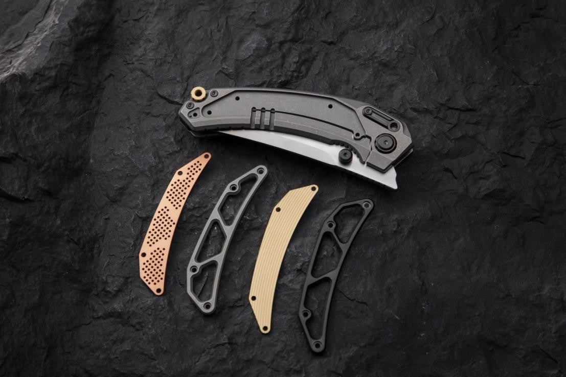 # ** ALMOST GONE ** Maxace BLACKLIGHT - Big 5.7 inch M390 or Damascus Blades - CUSTOM MULTI ROW BEARINGS