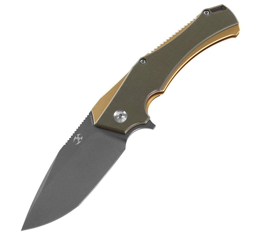 # ** HERE NOW ** KANSEPT KNIVES - HELLX T1008A1 - D2 blade - Black G10 and Stainless Steel Handle - Mikkul Willumsen Design