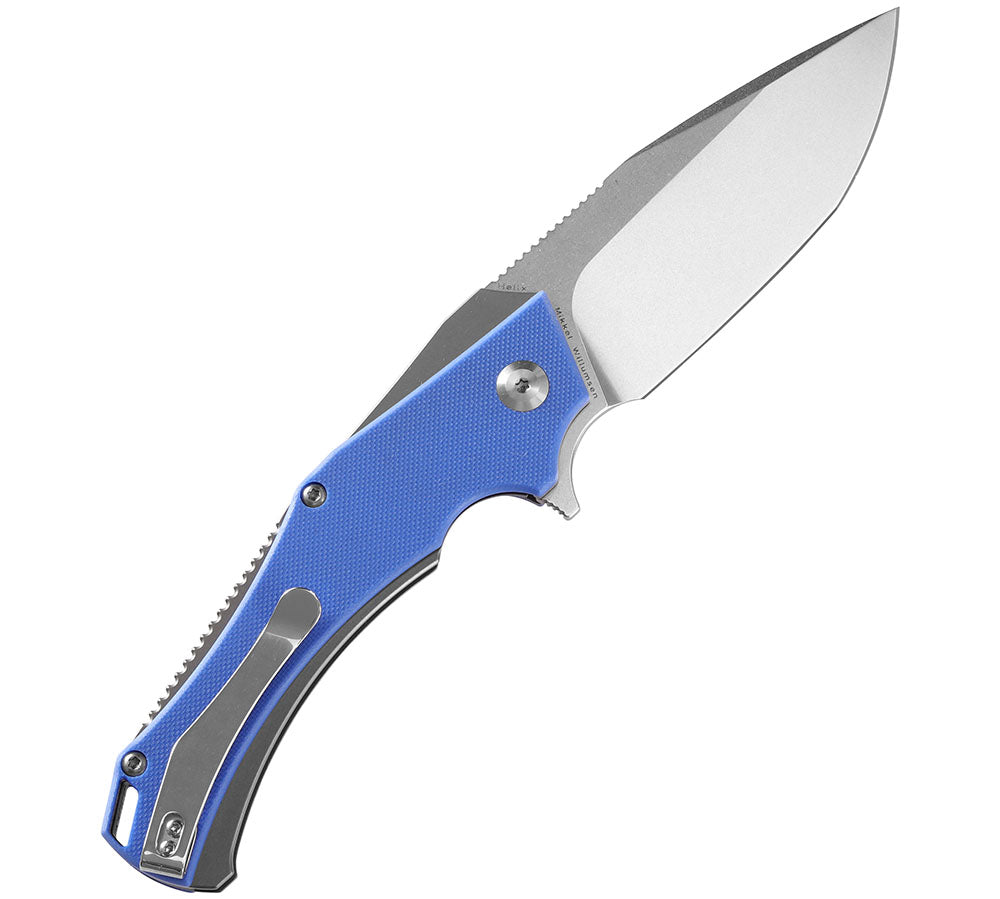 # ** HERE NOW ** KANSEPT KNIVES - HELLX T1008A1 - D2 blade - Black G10 and Stainless Steel Handle - Mikkul Willumsen Design