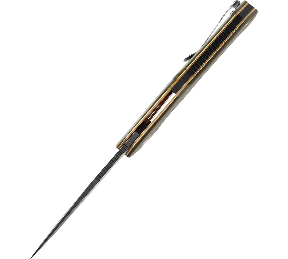 # ** HERE NOW ** KANSEPT KNIVES - HELLX T1008A1 - D2 blade - Black G10 and Stainless Steel Handle - Mikkul Willumsen Design