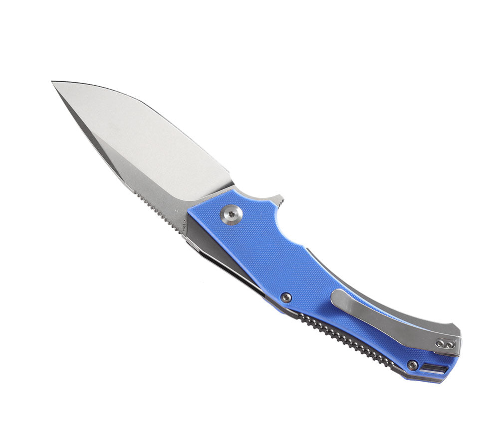 # ** HERE NOW ** KANSEPT KNIVES - HELLX T1008A1 - D2 blade - Black G10 and Stainless Steel Handle - Mikkul Willumsen Design