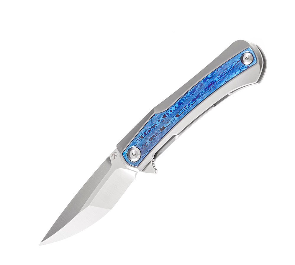 ** HERE NOW ** KANSEPT KNIVES - KRATOS K1024 - S35VN OR DAMASCUS BLADES - TITANIUM HANDLES - OSTAP HEL DESIGN
