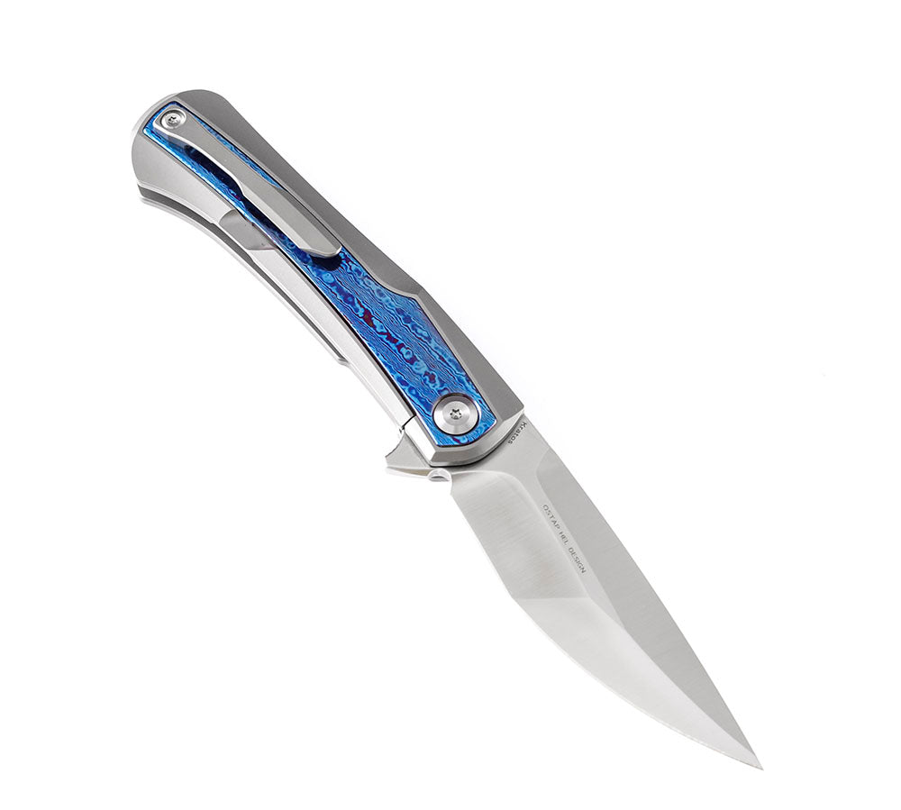 ** HERE NOW ** KANSEPT KNIVES - KRATOS K1024 - S35VN OR DAMASCUS BLADES - TITANIUM HANDLES - OSTAP HEL DESIGN