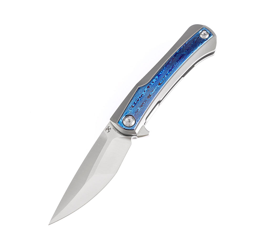 ** HERE NOW ** KANSEPT KNIVES - KRATOS K1024 - S35VN OR DAMASCUS BLADES - TITANIUM HANDLES - OSTAP HEL DESIGN
