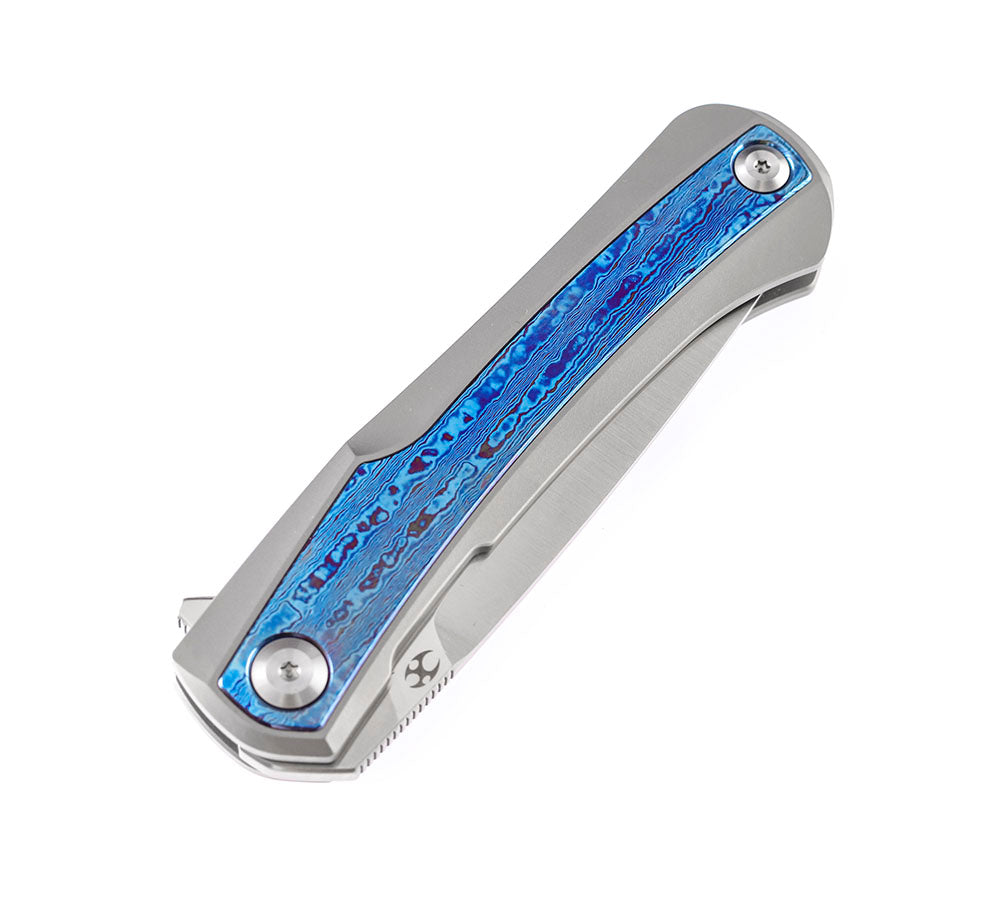 ** HERE NOW ** KANSEPT KNIVES - KRATOS K1024 - S35VN OR DAMASCUS BLADES - TITANIUM HANDLES - OSTAP HEL DESIGN