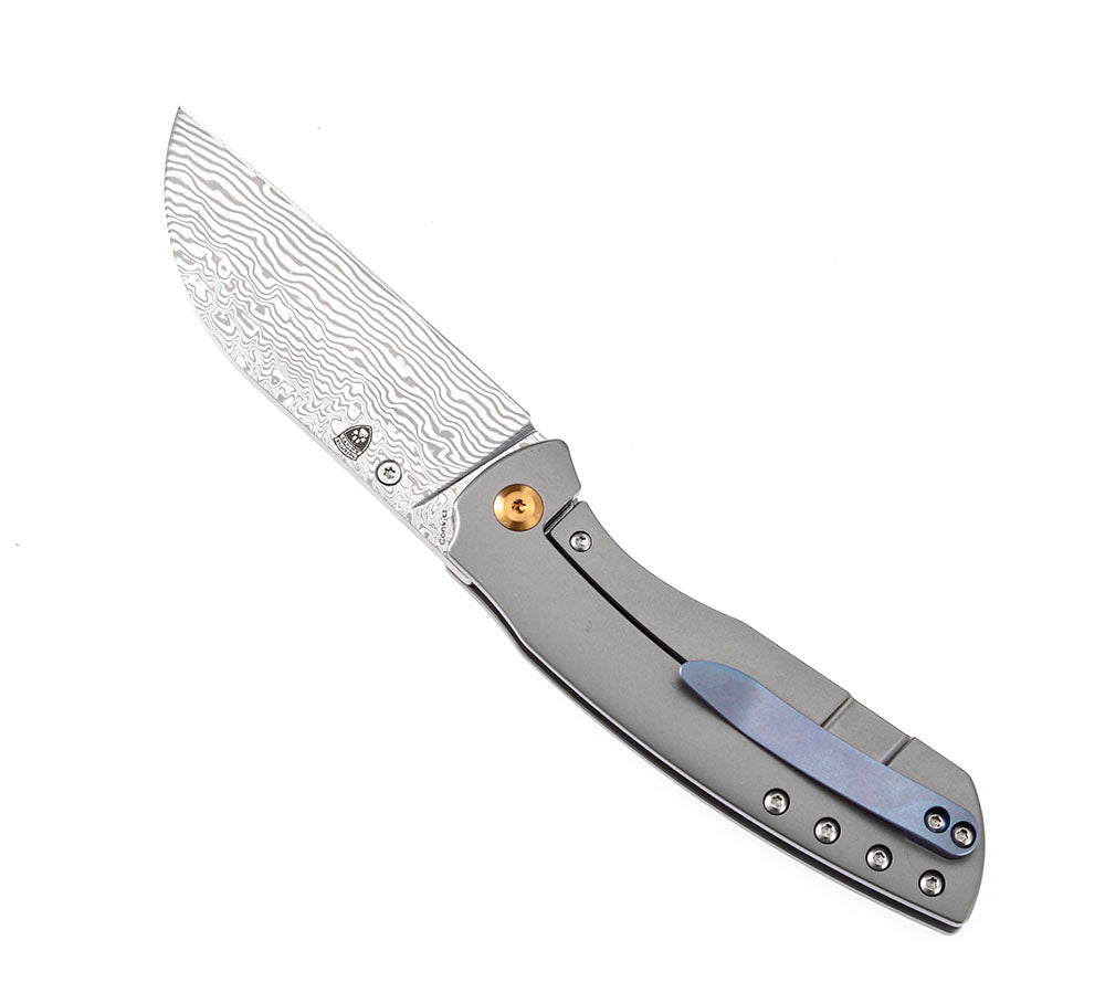 KANSEPT KNIVES - CONVICT K1023 - S35VN OR DAMASCUS BLADE - TITANIUM HANDLES - SHEEPDOG KNIVES DESIGN