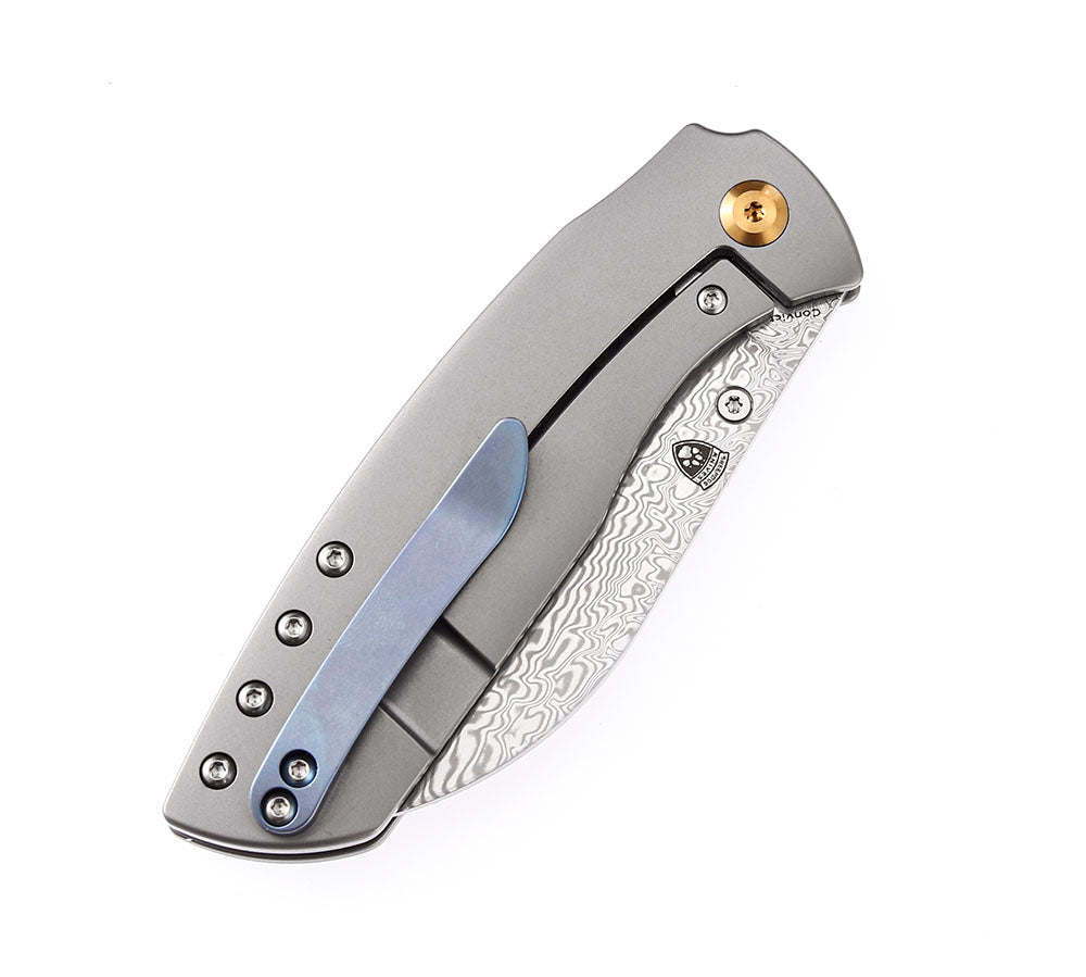 KANSEPT KNIVES - CONVICT K1023 - S35VN OR DAMASCUS BLADE - TITANIUM HANDLES - SHEEPDOG KNIVES DESIGN