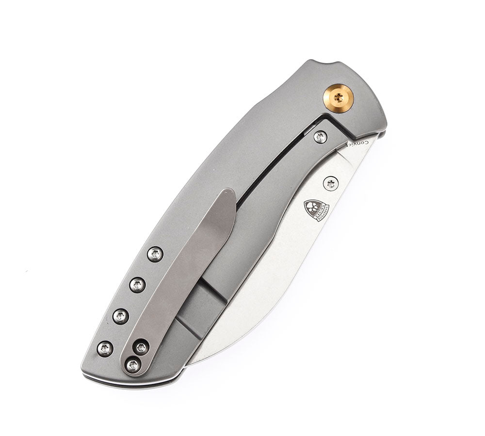 KANSEPT KNIVES - CONVICT K1023 - S35VN OR DAMASCUS BLADE - TITANIUM HANDLES - SHEEPDOG KNIVES DESIGN