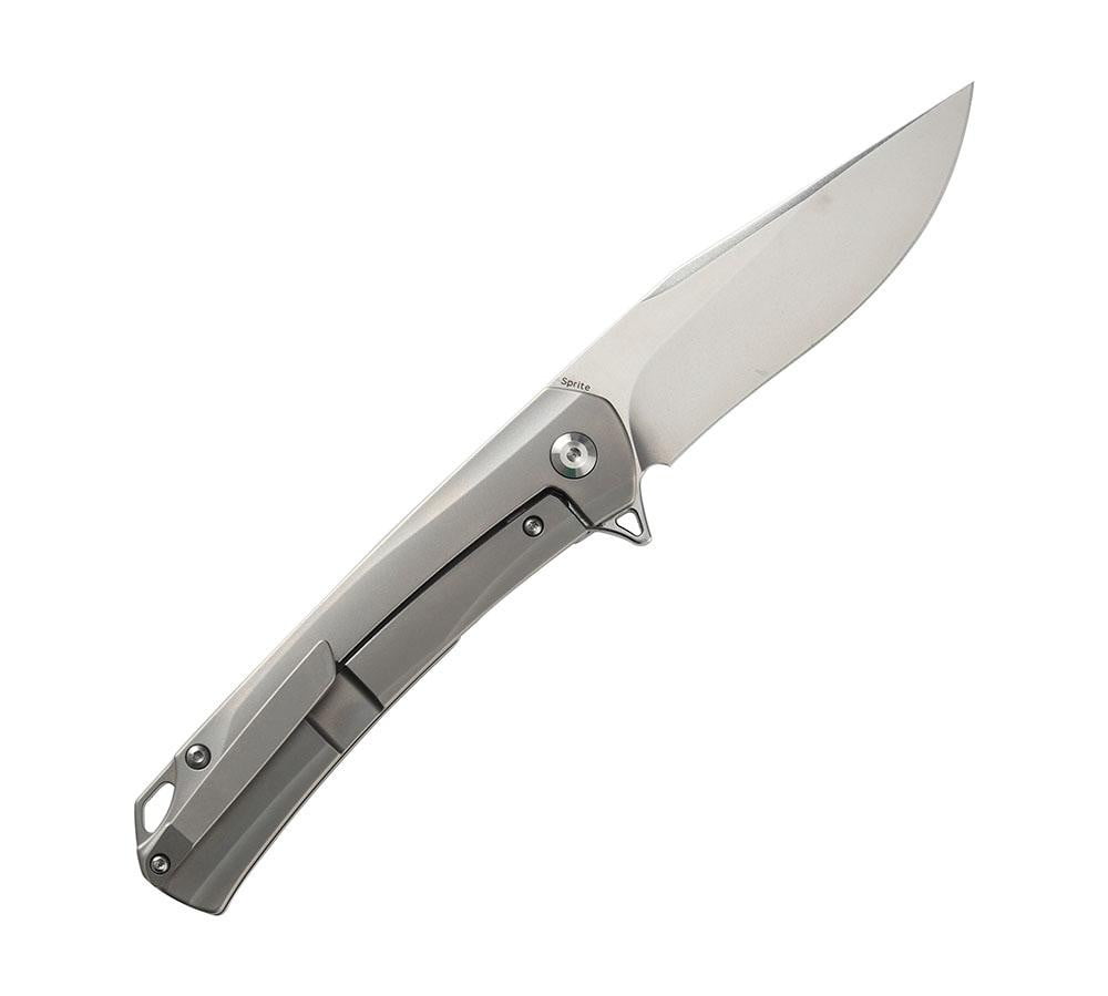 ** HERE NOW ** KANSEPT KNIVES - SPRITE K1003A2- S35VN blade - Green Micarta & Titanium Handle - True Talon